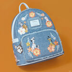 Disney Dogs & Cats Floral Faux Denim Fringe Mini Backpack LFlifestyle2 view 3